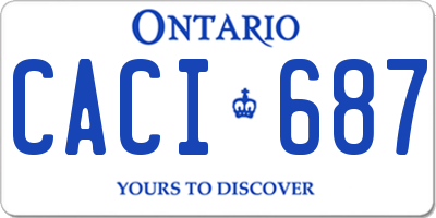 ON license plate CACI687