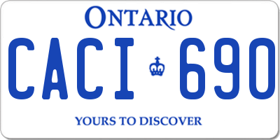 ON license plate CACI690