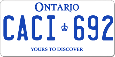 ON license plate CACI692