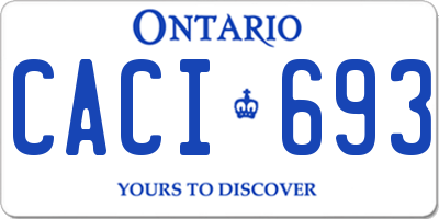 ON license plate CACI693