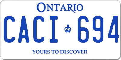 ON license plate CACI694