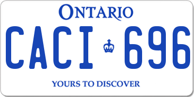 ON license plate CACI696