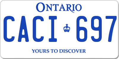 ON license plate CACI697