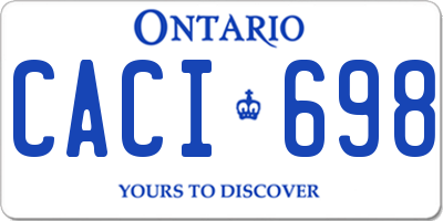 ON license plate CACI698