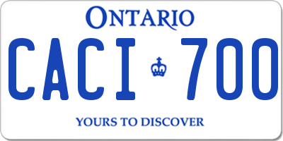 ON license plate CACI700