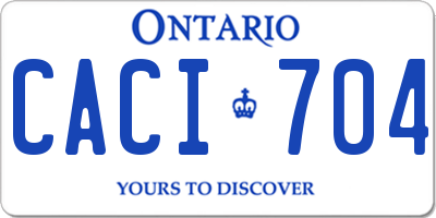 ON license plate CACI704