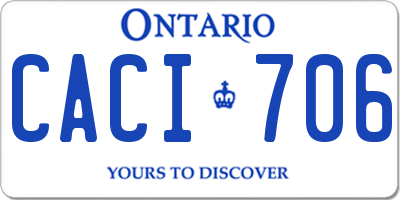 ON license plate CACI706