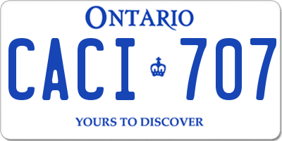 ON license plate CACI707