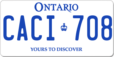 ON license plate CACI708