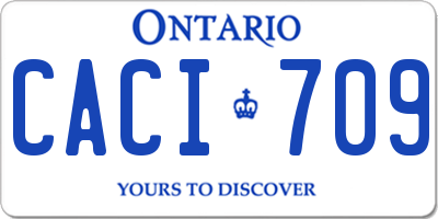 ON license plate CACI709