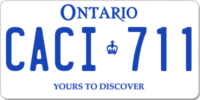 ON license plate CACI711