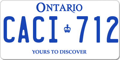 ON license plate CACI712