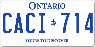 ON license plate CACI714