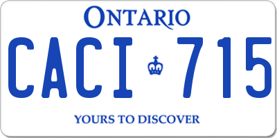 ON license plate CACI715