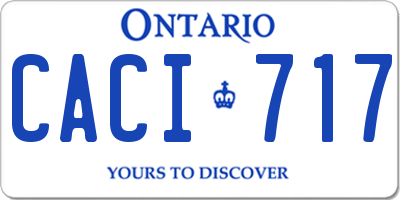 ON license plate CACI717