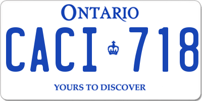 ON license plate CACI718