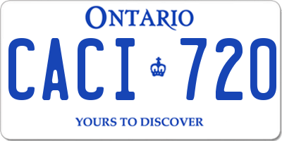 ON license plate CACI720