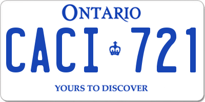 ON license plate CACI721