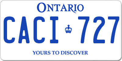 ON license plate CACI727