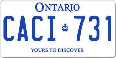 ON license plate CACI731