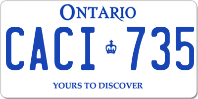 ON license plate CACI735