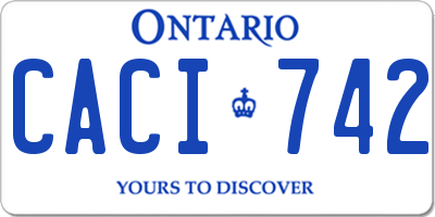 ON license plate CACI742