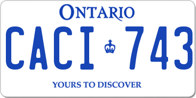 ON license plate CACI743