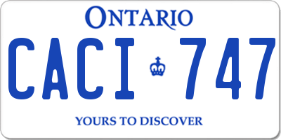 ON license plate CACI747