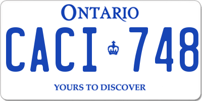 ON license plate CACI748