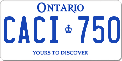 ON license plate CACI750