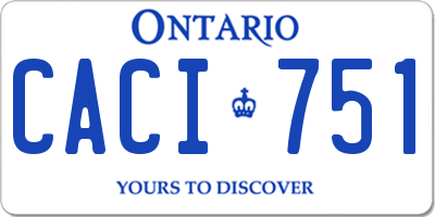 ON license plate CACI751