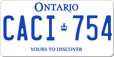 ON license plate CACI754