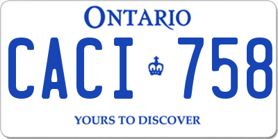 ON license plate CACI758