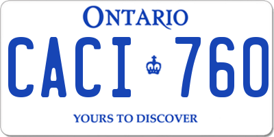 ON license plate CACI760