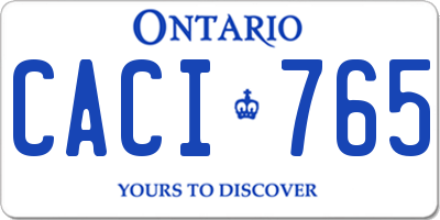 ON license plate CACI765