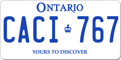 ON license plate CACI767