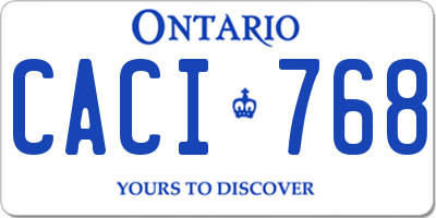 ON license plate CACI768