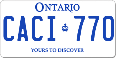 ON license plate CACI770