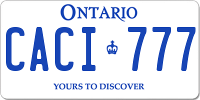 ON license plate CACI777