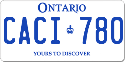 ON license plate CACI780