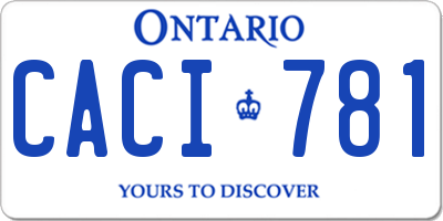 ON license plate CACI781