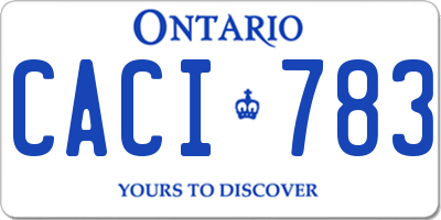 ON license plate CACI783