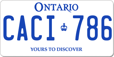 ON license plate CACI786