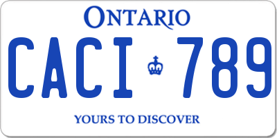 ON license plate CACI789