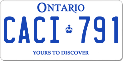 ON license plate CACI791