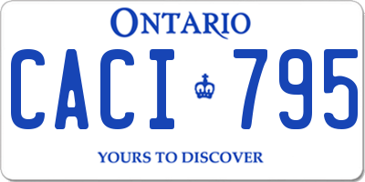 ON license plate CACI795