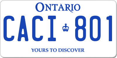 ON license plate CACI801