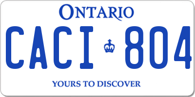 ON license plate CACI804