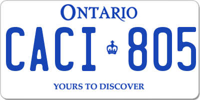 ON license plate CACI805