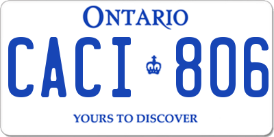 ON license plate CACI806